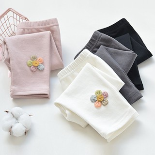 Quần Legging Dài Chống Muỗi Trẻ Em Ôm Chân Thoải Mái Và Sang Chảnh Đính Hoa Len Quần Tất Thun Cotton Co Giãn 4 chiều