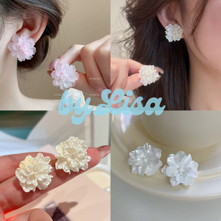 Bông Tai Hoa Nhựa Floral Màu Sắc Pastel Phong Cách Sang Trọng, Khuyên Tai Nữ Trẻ Trung by.Lisa