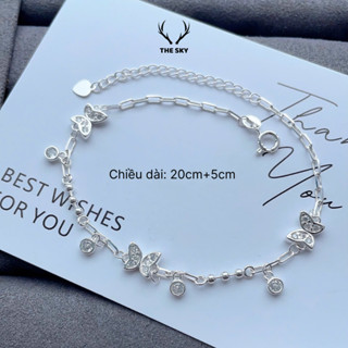  Vòng Chân Nữ THE SKY Dáng Hồ Điệp Đính Đá Xinh Xắn - Lắc Chân Hàn Quốc Có Thể Điều Chỉnh Size 