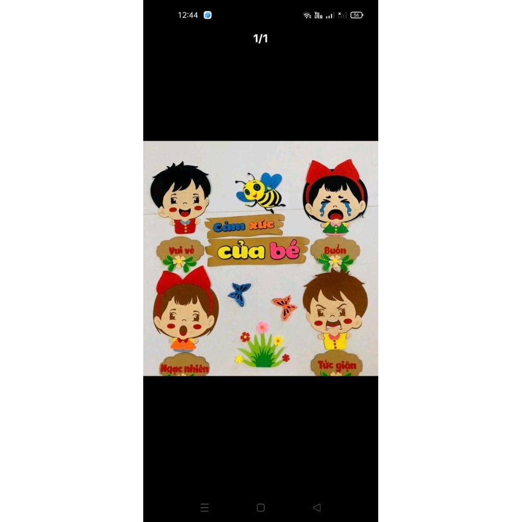 góc trang trí mầm non-bộ cảm xúc của bé(th)