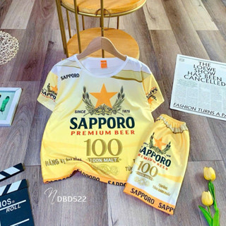  Bộ thun lạnh hottrend bia Sapporo cho gia đình đủ size 7-90kg 