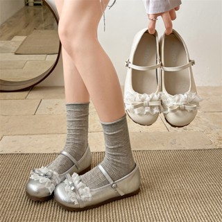 Giày Mary Jane Cao Gót Đế Phẳng Pháp Màu Bạc Nữ Tính Hè 2025, Phối Váy Thời Trang MSP592