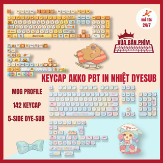 Bộ keycap Akko cao cấp Capybara , Butterfly Fantasy chất liệu pbt in nhiệt dysesub, profile moa ,148 Nút