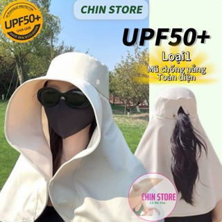 Mũ chống nắng nữ vành rộng che nắng toàn diện chống tia uv có khăn choàng bảo vệ cổ mặt