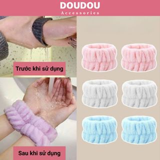 Set 2 băng đô đeo cổ tay rửa mặt Doudou Băng đô thể thao thấm hút tốt ngăn mồ hôi đa năng SD001