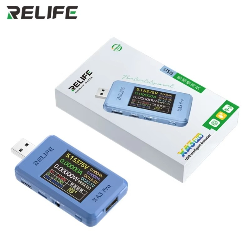 RELIFE XA3 Pro USB Smart Tester Supports PD/QC2.0/QC3.0 Fast Charging 6.5A High Current Tester Used 