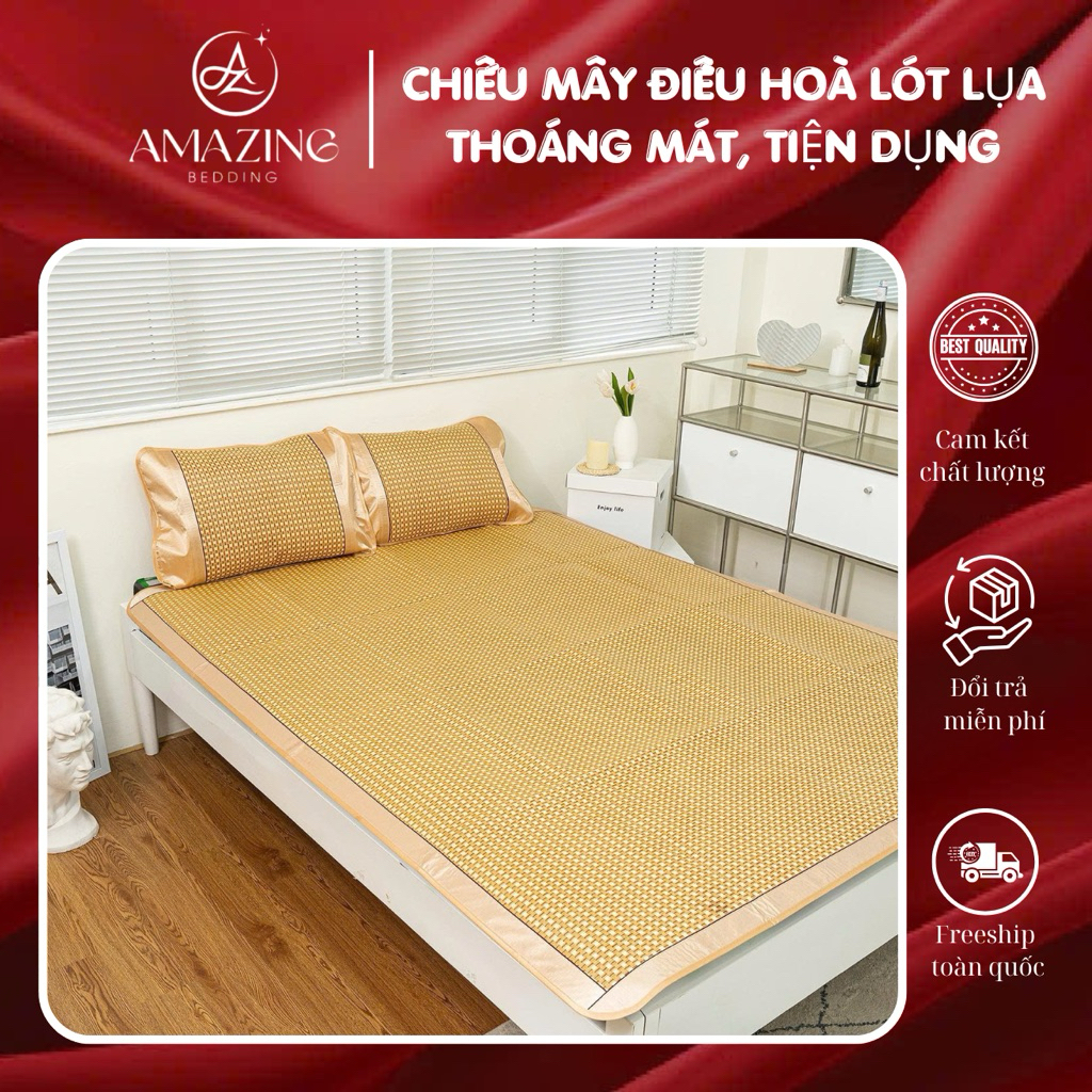 Chiếu mây điều hòa lót lụa siêu mát, siêu bền hàng cao cấp đủ size (hàng loại 1)