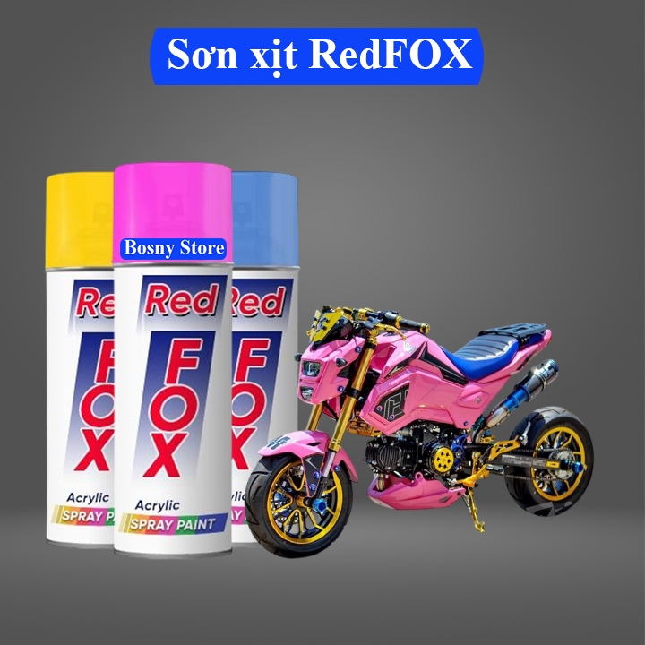 Hỏa tốc- Sơn xe máy, ô tô Red Fox 400cc - chính hãng Thái Lan – bền màu, dễ dùng, đa năng