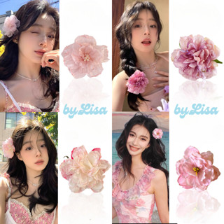 Hoa Cài Tóc Đi Biển Màu Sắc Pastel Ngọt Ngào, Kẹp Tóc Hoa Mẫu Đơn Mùa Hè Gradient MORI HAWAII byLisa