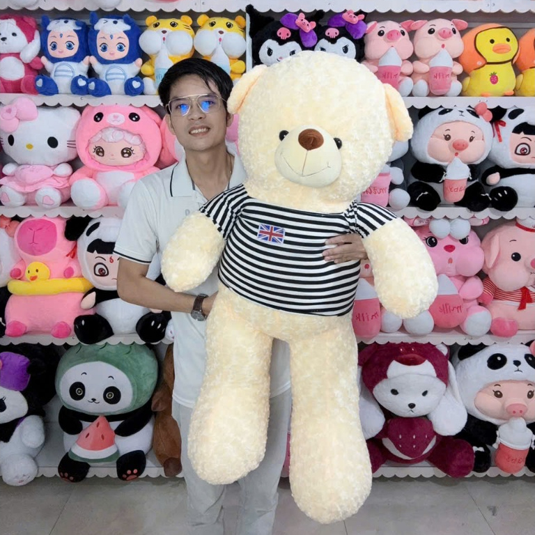 GẤU BÔNG TEDDY KHỔ VẢI 1M2 CAO 1M THÚ NHỒI BÔNG TEDDY