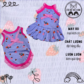 MTK - Size 0,3 - 50kg - Áo Thun Ba Lỗ Đầm Bí Chó Mèo May Đo Thun Nhún - Cô Bé Đô Con