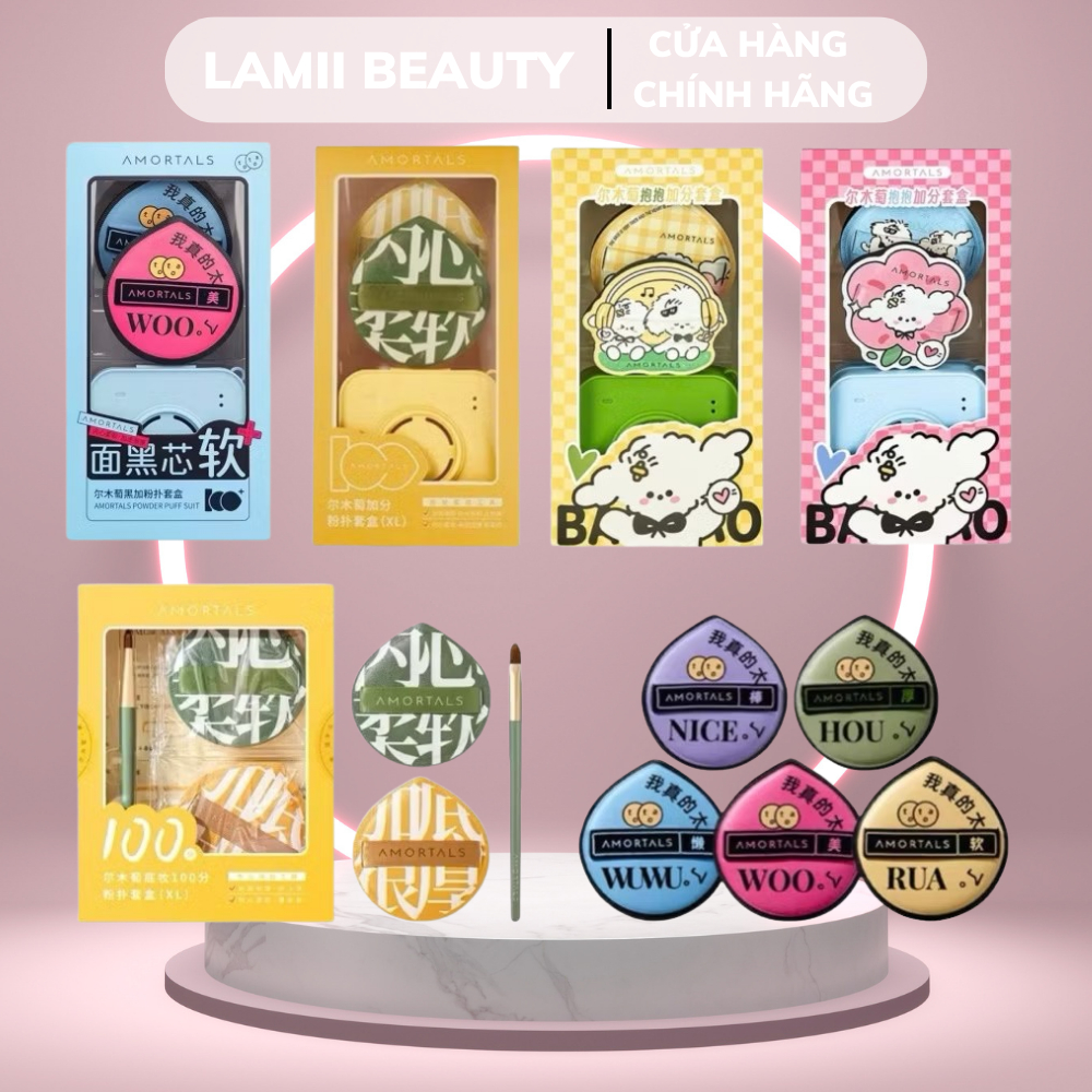Mút tán kem nền/cushion AMORTALS - LAMII BEAUTY