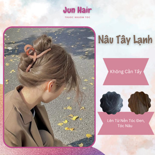 Combo Thuốc Nhuộm Tóc Màu NÂU TÂY LẠNH Nhuộm Tại Nhà Không Cần Tẩy (Tặng Kèm Oxi+Găng Tay+HDSD)