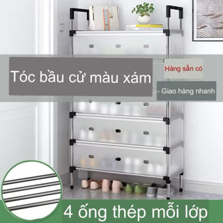 Kệ Inox 5 Tầng Có Vách Ngăn Chắn Bụi, Giá Inox Để Giày Dép 5 Tầng Có Nắp Đậy, Tủ Giày Thế Hệ Mới