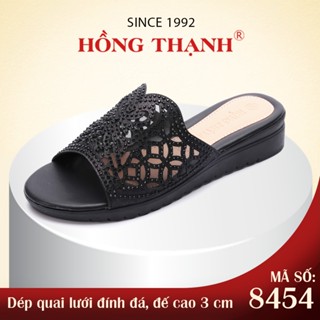 Dép Nữ Trung Niên HỒNG THẠNH Dép Quai Lưới Đính Đá Đế Cao 3 cm Nhẹ Êm An Toàn - 8454