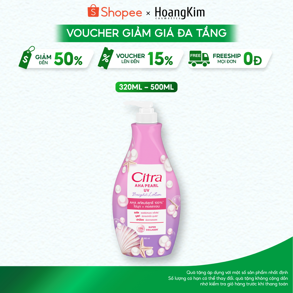 Sữa dưỡng thể Citra Thái Lan dưỡng ẩm làm sáng da chuyên sâu 320ml - 500ml