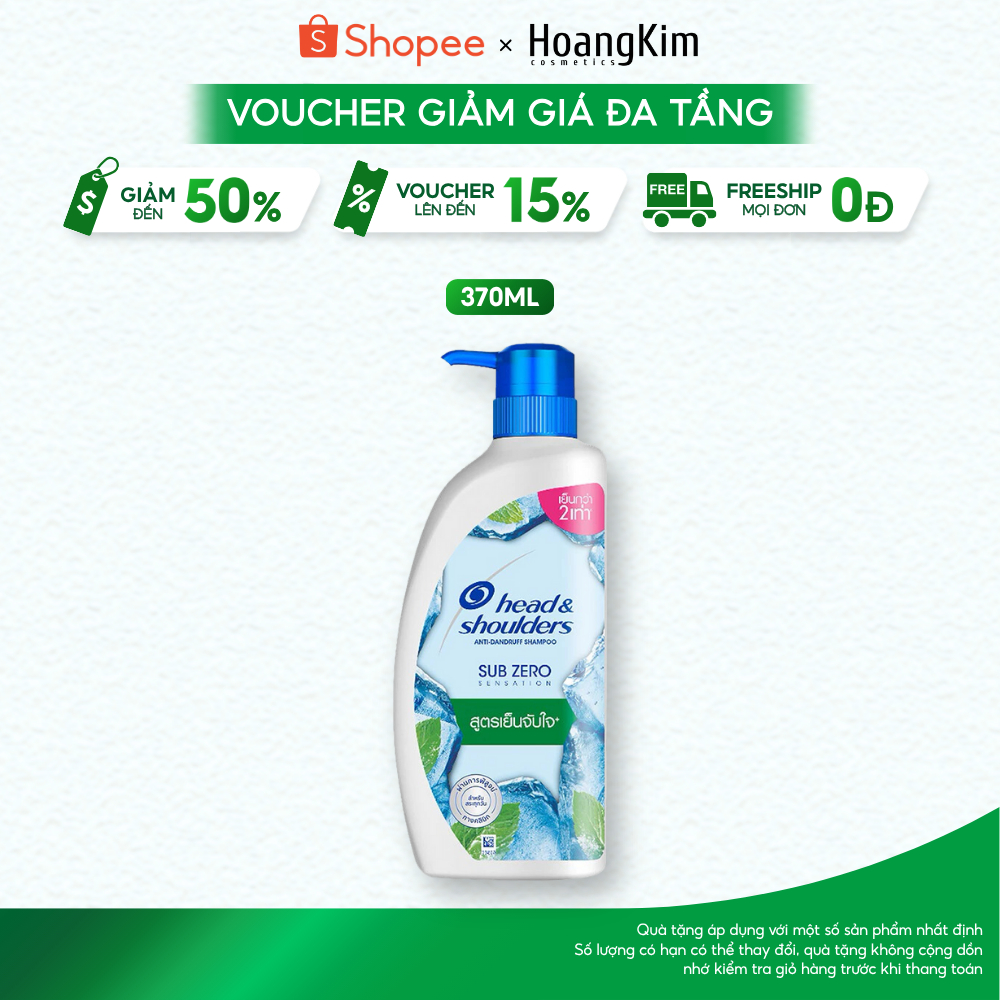 Dầu gội Head & Shoulders ngăn ngừa gàu công thức mát lạnh Anti Dandruff Shampoo Sub Zero 370ml