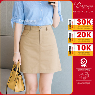  Chân Váy KaKi Nữ Bassic Dasinoo Lưng Cao Kèm Quần Trong Ôm Eo Xinh Có Big Size 