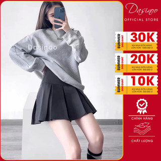 Chân Váy Xếp Ly Bản To Dasinoo Chữ A Dáng Ngắn Có Quần Trong Phong Cách Hàn Quốc