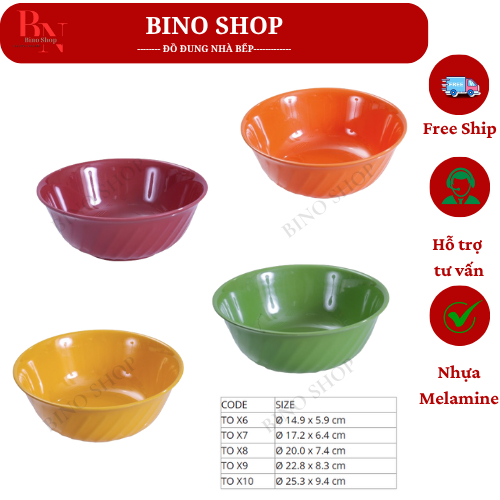 Tô Nhựa Melamine Màu Ngẫu Nhiên- Fataco