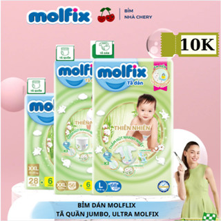 Tã/bỉm Quần dán MOLFIX ORGANIC ultra jumbo  thiên nhiên bằng bông size  M40+6 / L36+6 / XL34+6 / XXL30+6 / XXX24+6