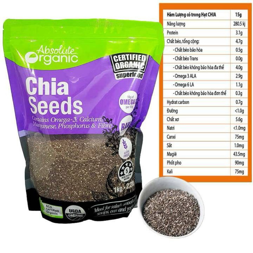 1Kg Hạt Chia Tím chuẩn Úc