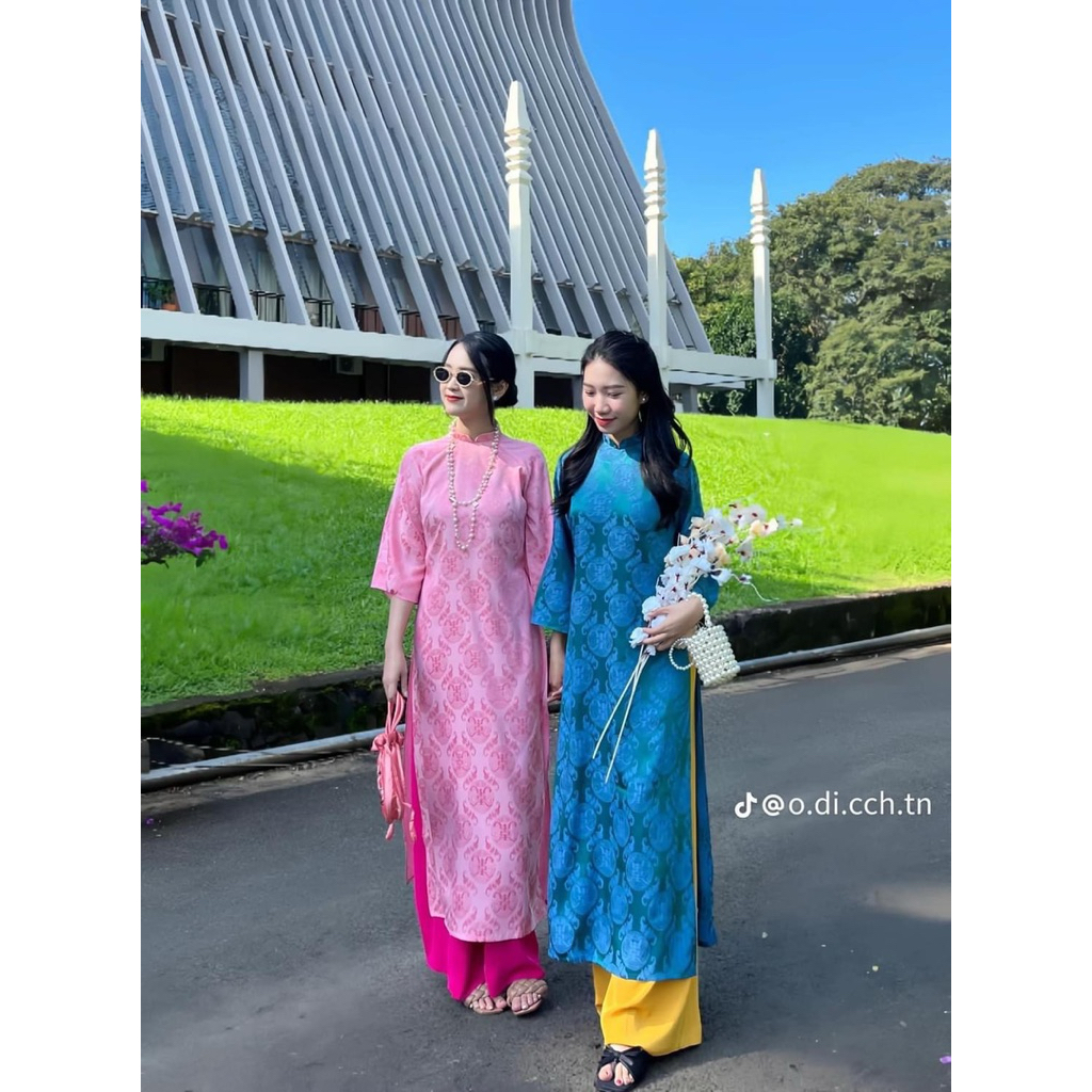 Bigsize Áo dài gấm thọ dơi , áo dài gấm chuppy