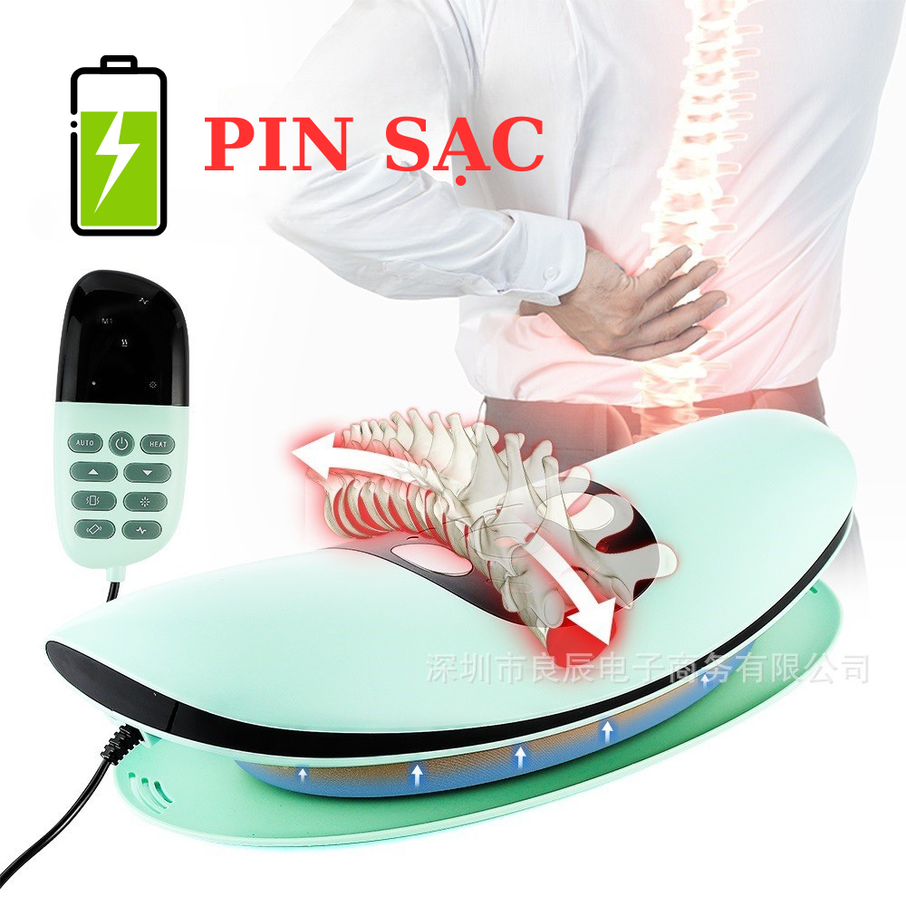 Máy Massage Trị Liệu Lưng, Cổ, Hông, Eo Cao Cấp - Chuyên Sâu Thắt Lưng, Cột Sống - Có điều khiển - Sử dụng pin sạc
