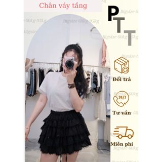 (BIGSIZE 60-90KG) Chân váy tầng viền ren có bảo hộ 2025 đi chơi, đi biển