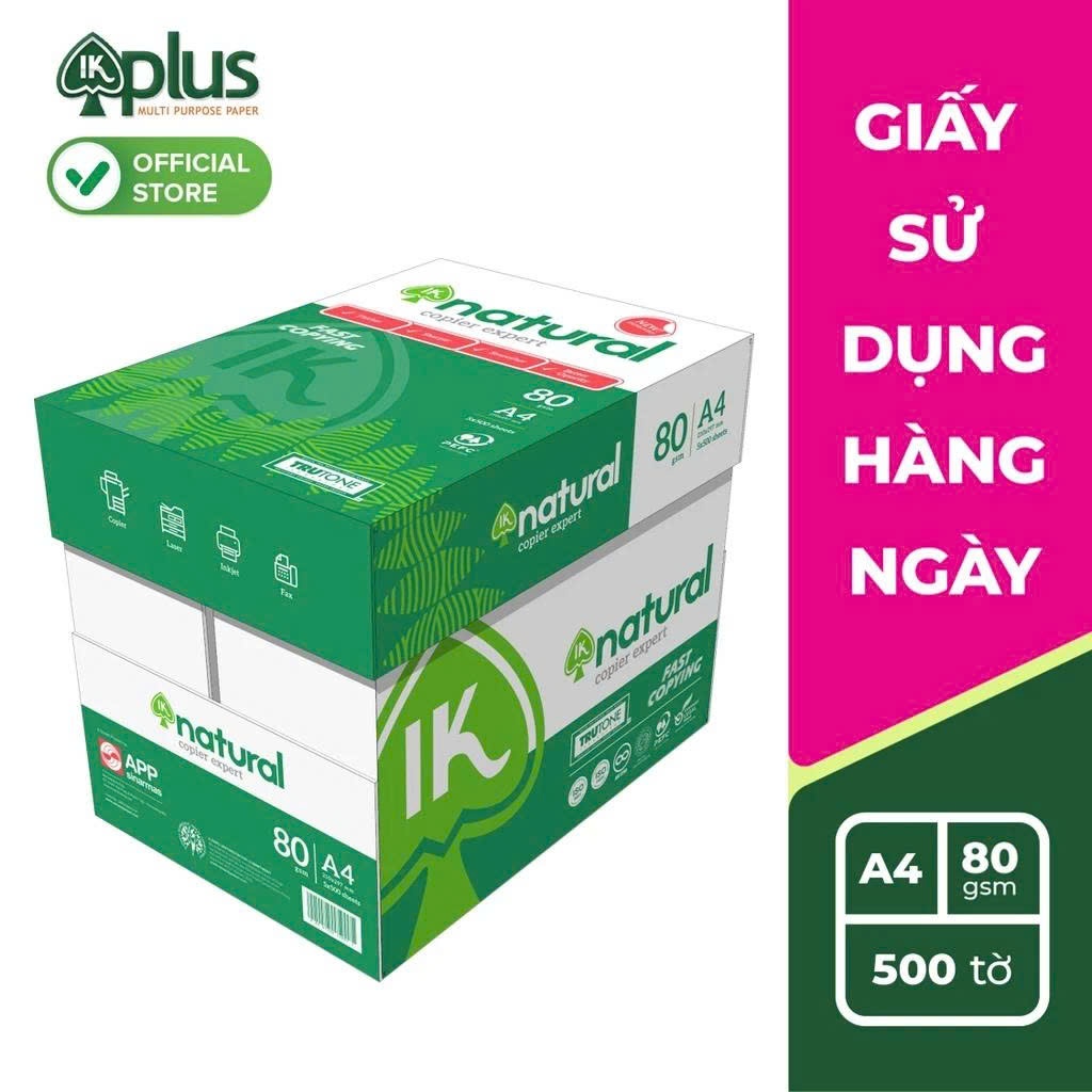 Giấy Natural A4 80gsm - Giấy photo, giấy in văn phong, giấy vẽ