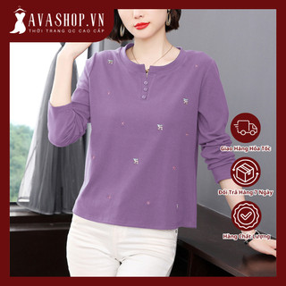 Áo Thun Cotton Trung Niên Dài Tay Mềm Đẹp SM92