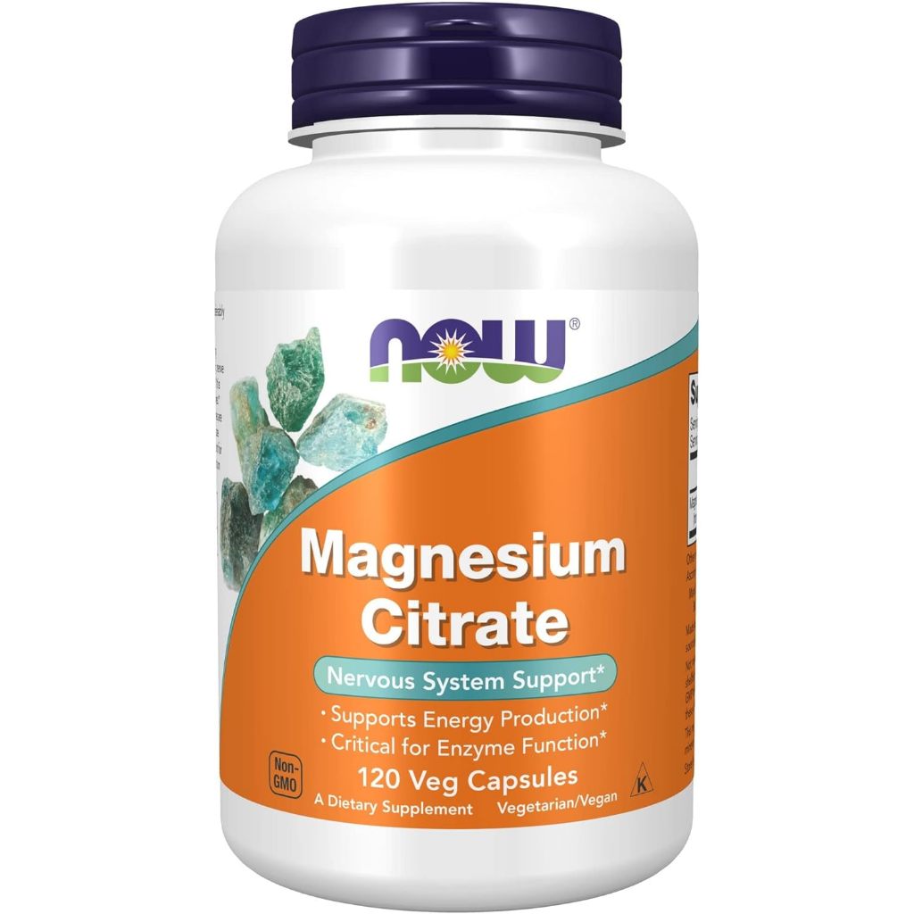 Viên uống Magie Magnesium Citrate thuần chay Now Foods [Hàng Mỹ]