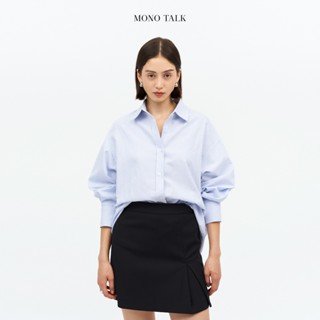  Áo sơ mi oversized MONO TALK  kẻ sọc  chất liệu oxford T10001FT 