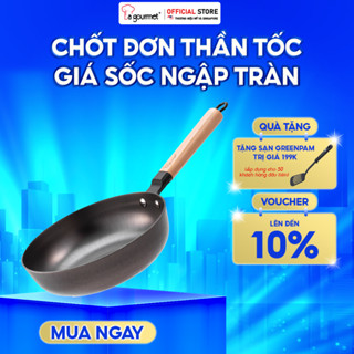 Chảo gang đúc công nghệ mới La gourmet NitriganTM 24cm lòng sâu, dùng được bếp từ, không phủ chống dính tốt cho sức khỏe