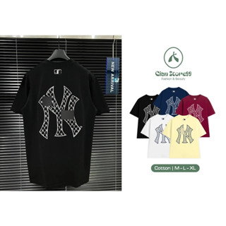 Áo Thun Unisex Nam Nữ NY MLB Chữ Nhỏ Hàng In Có 6 Màu Hottrend Mới Cực Đẹp, Form Rộng Tay Lỡ Cực Dễ Phối Đồ