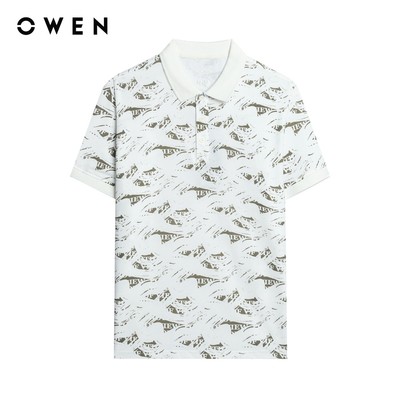 Owen - Áo polo Bodyfit APV253616 màu Xanh lá nhạt chất liệu CVC Spandex