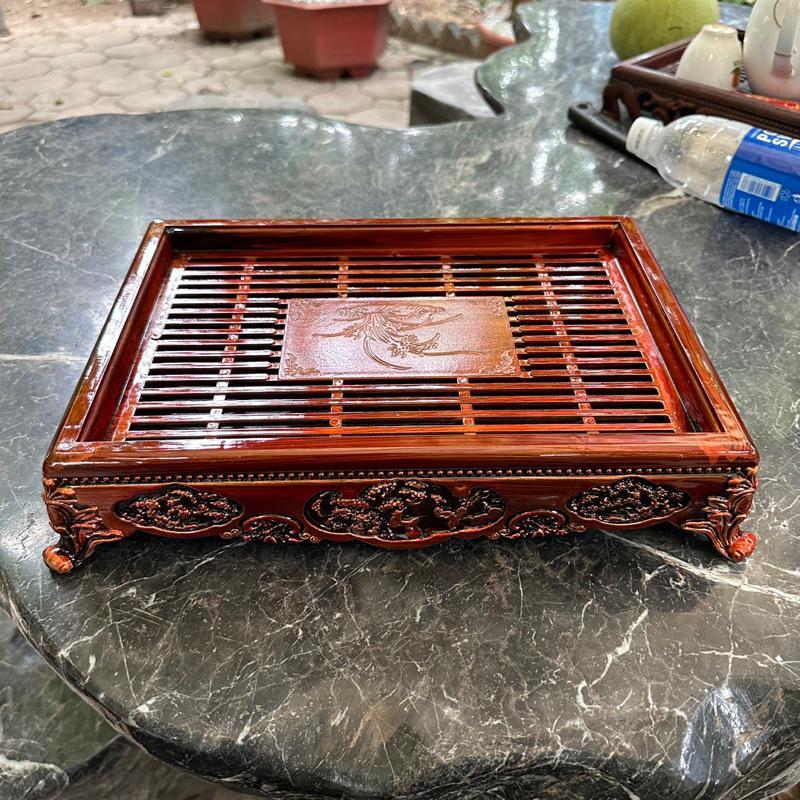 Bộ khay trà giả gỗ( kiểu nan tre bền đẹp)