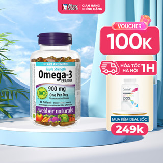 Dầu Cá Hàm Lượng Cao Omega 3 Triple Strength 900mg Webber Natural Chính Hãng