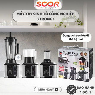 Máy Xay Công Nghiệp Đa Năng Siver Crest 6 Trong 1 Công Suất 9500W Xay Sinh Tố, Xay Hạt, Làm Sữa Đậu Nành