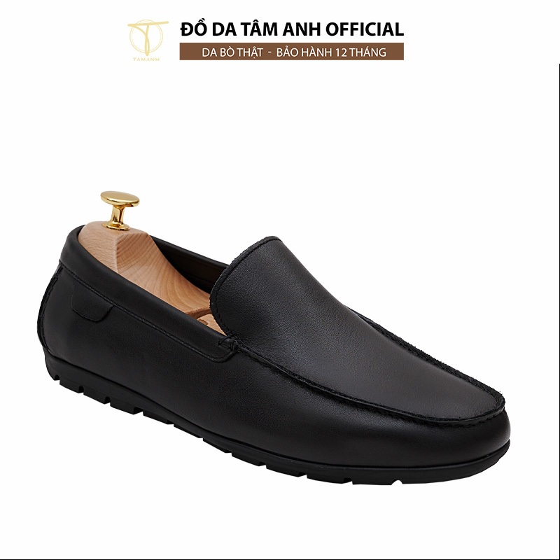 Giày Lười Nam Moccasin Phong Cách Basic Màu Đen, Da Bò Cao Cấp Siêu Mềm, Siêu Bền, Bảo Hành 12 Tháng GNTA16-62025-D