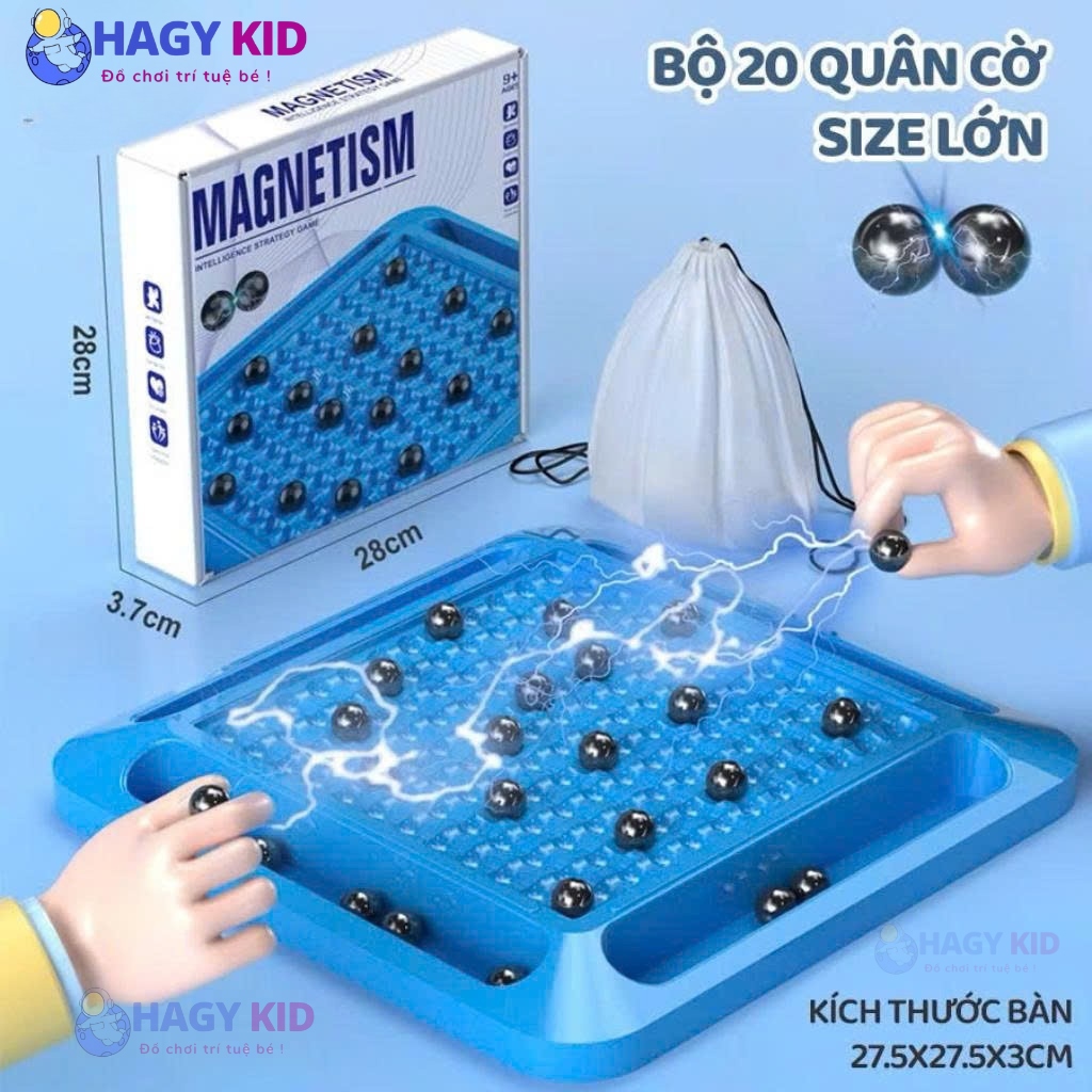 Đồ Chơi Bộ 20 Quân Cờ Nam Châm Size Lớn Thông Minh Cho Trẻ Em, Hagykid Trò Chơi Cờ Xếp Hình Tư Duy Logic