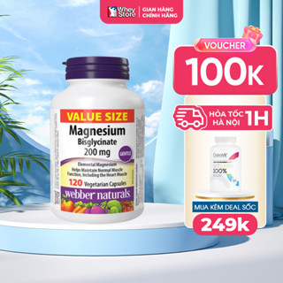 Tăng Cường Sức Khỏe Webber Naturals Magnesium Bisglycinate 200mg 120 Viên Chính Hãng