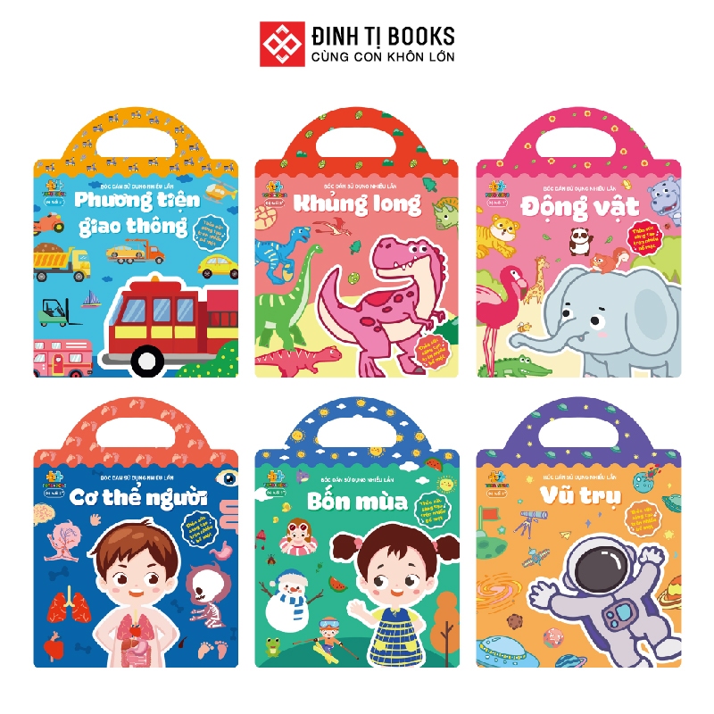Sách - Bóc dán sử dụng nhiều lần (Thỏa sức sáng tạo trên nhiều bề mặt) Đinh Tị Books