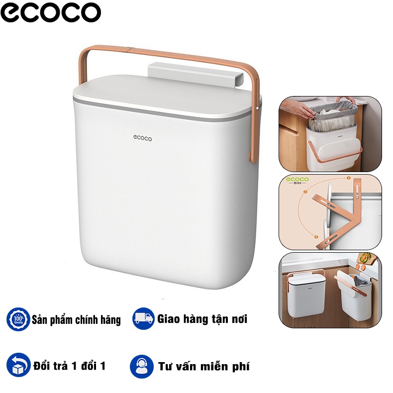 Thùng rác treo tường đa năng Dung tích 10L ecoco E2236 treo tường không cần khoan đục tường