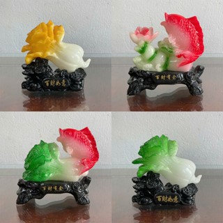 Tượng bắp cải phong thủy mini trang trí ban thờ thần tài thổ địa bàn làm việc chất liệu bột đá