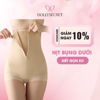 Quần Gen Nịt Bụng Cạp Cao Định Hình Thon Gọn Eo DOLLY SECRET Chống Cuộn Có Khóa Kéo và Mắc Cài