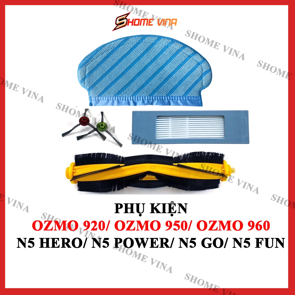 Phụ kiện robot hút bụi Ozmo 920, Ozmo 950, Ozmo 960, N5 Hero, N5 Power, N5 Fun, N5 Go. Chổi quét, kh