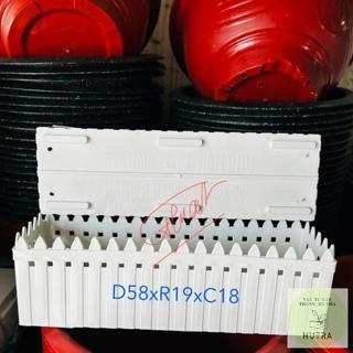  💯MUA NHIỀU GIẢM GIÁ✔️ Chậu trồng cây sân thượng Chậu chữ nhật chậu hàng rào nhựa trồng đất trang trí hoa nhựa 