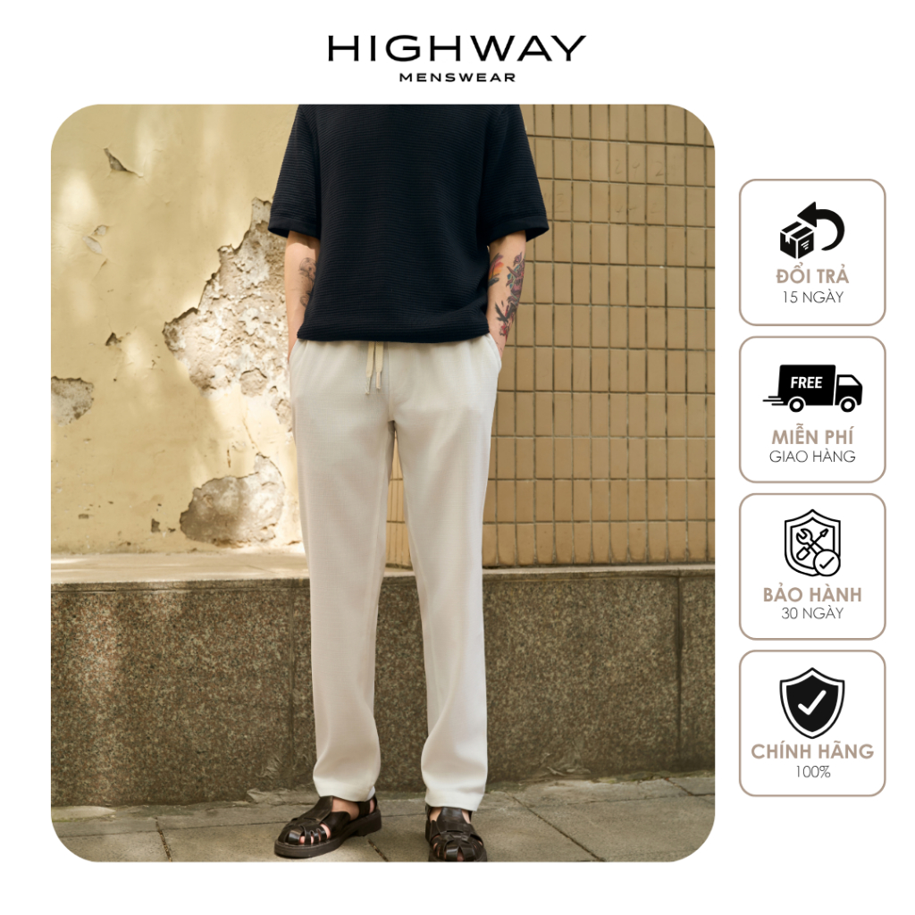 Quần dài vải Polyester phom dáng rộng Highway (Menswear) Xander VER2