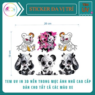  Combo Sticker Gấu Quỷ Bạo Lực Ma Bé Đồng - Tem Dán Trang Trí Xe Điện Xmen  Xe Máy  - Tem in UV 